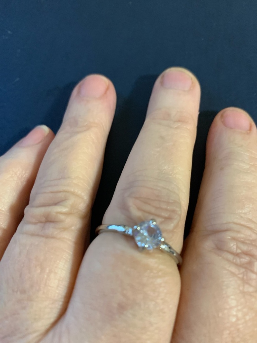 Silver-Tone Cubic Zirconia Ring Size 10 1/2